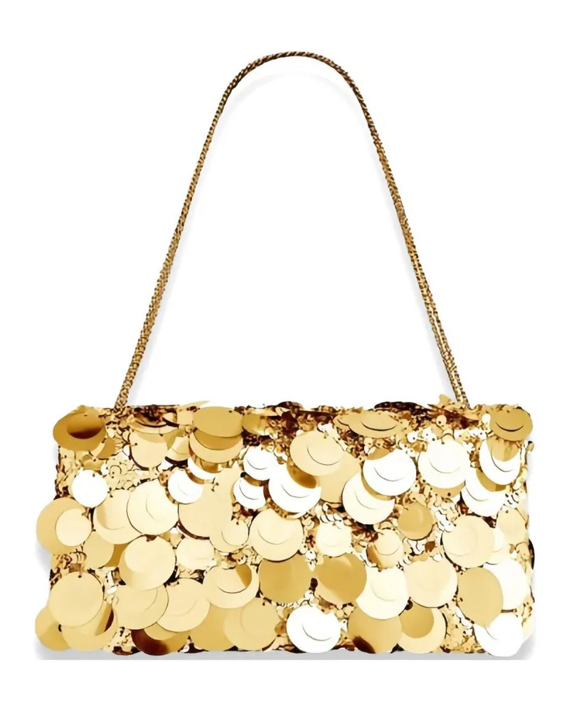 Paco Rabanne Women's Baguette Shoulder Bag Sparkle Gold Leather Gold