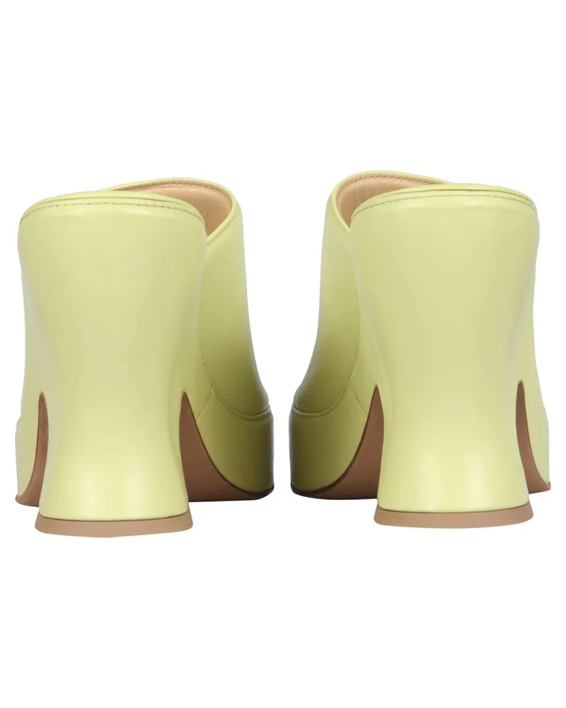 Bottega Veneta High Wedge Wedge Sandals — Yellow Yellow