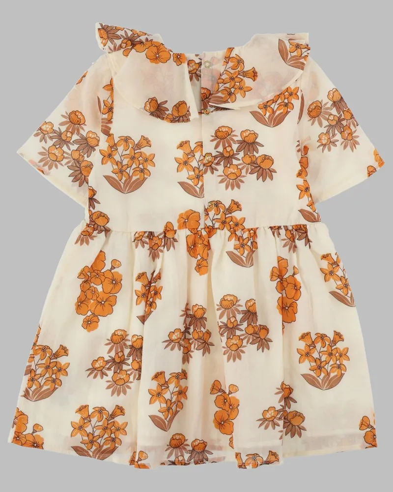 Mini Rodini Flowers Dress — Beige Beige