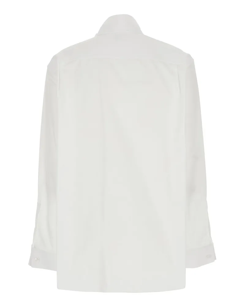 Saint Laurent Women's Long-Sleeved Shirt Lavallière Collar White Blouses White