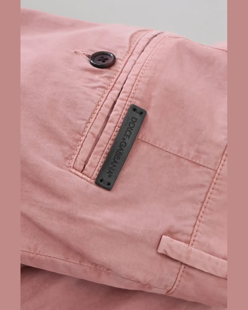 Dolce & Gabbana Pink Chinos Cotton Casual Mens Shorts Pink