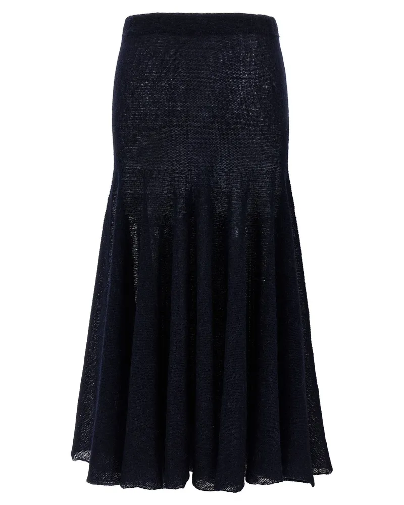 Magda Butrym Wool Blend Knit Maxi Skirt — Black Black