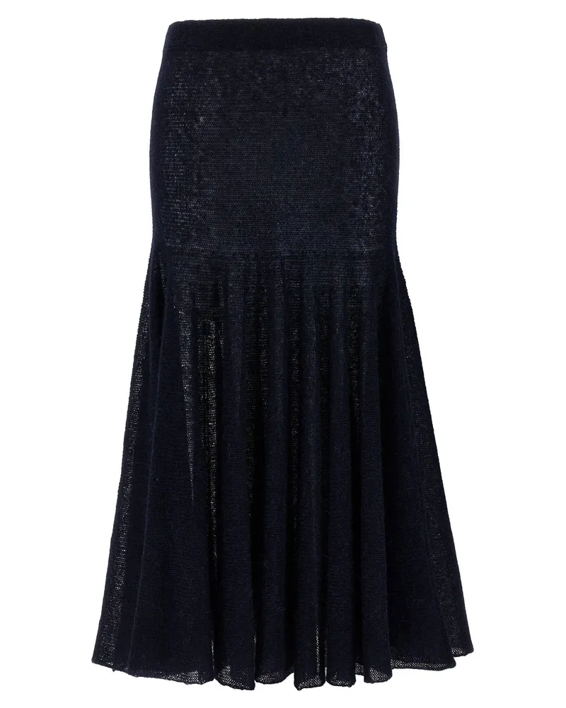 Magda Butrym Wool Blend Knit Maxi Skirt — Black Black
