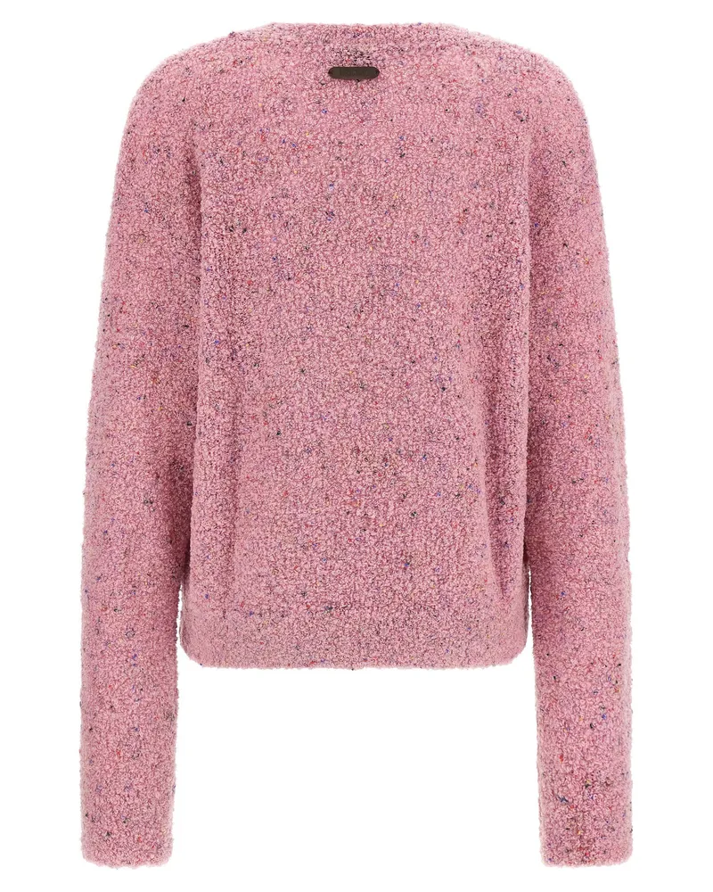 Moschino Intarsia Teddy Bear Bouclé Sweater — Pink Pink