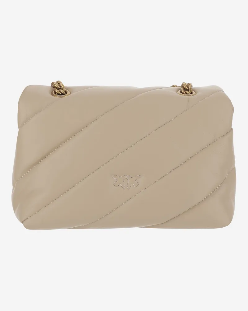 Pinko Love Mini Puff Shoulder Bag — Beige Beige