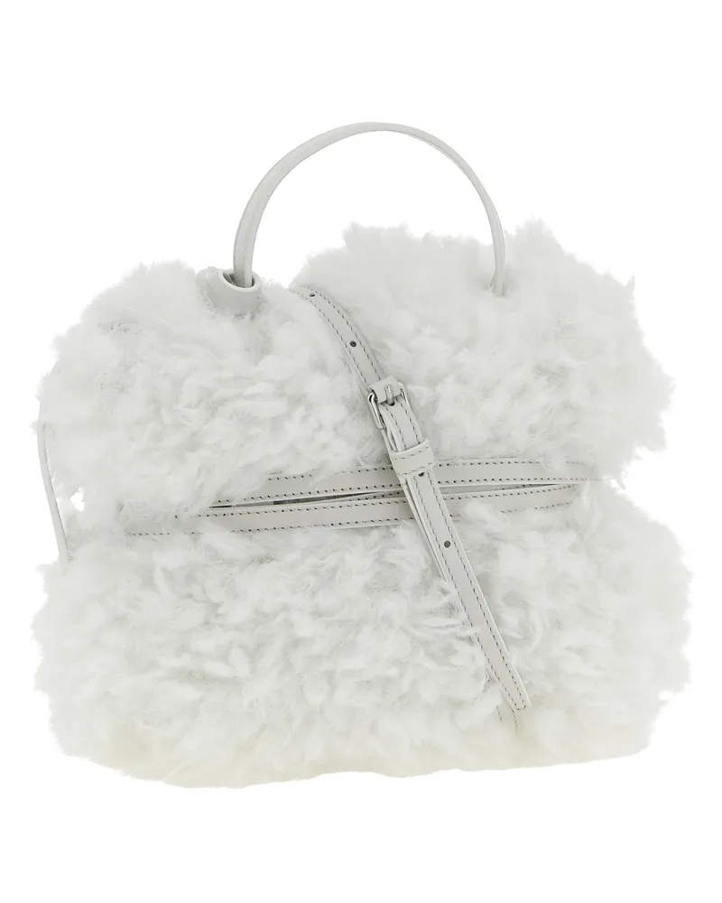 Moschino Women's White Leather Handbag Bag White