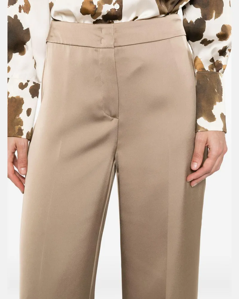 Pennyblack High-Waist Straight-Leg Trousers — Beige Beige