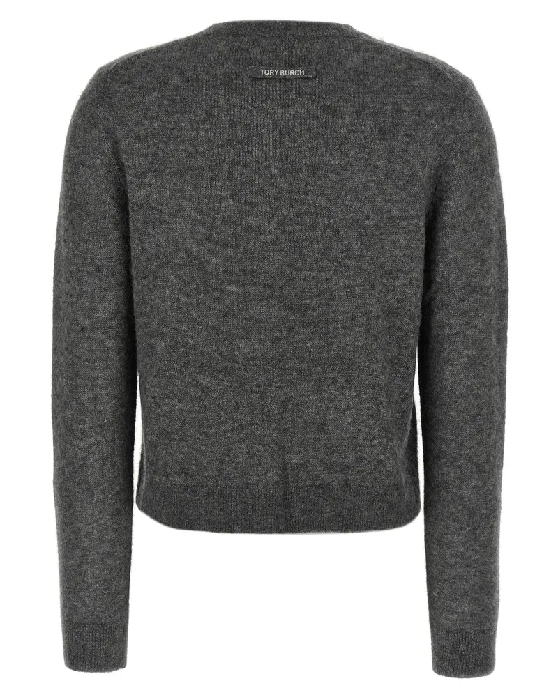 Tory Burch Women Gray Cashmere Cardigan Clothing Gray