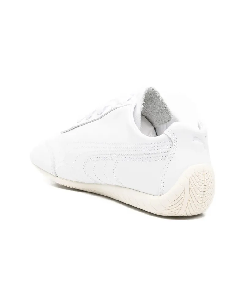 Puma Calf Leather Low-Top Sneaker — White White