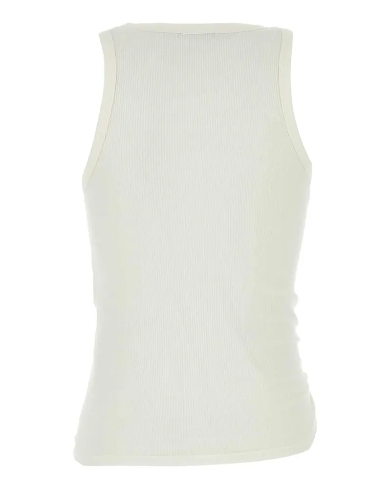 Paco Rabanne Women's White Stretch Cotton Tank Top Exterior: Elastane Maglie Sweater White