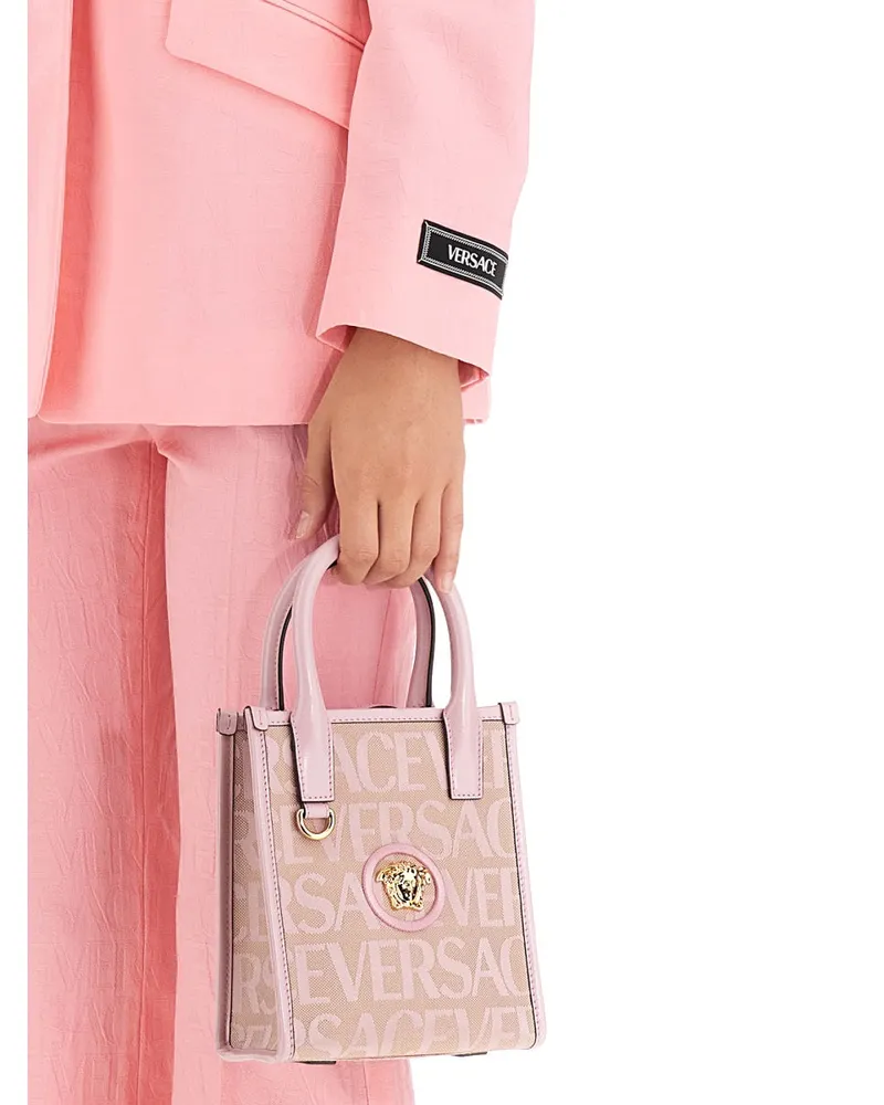 Versace Single Breasted Medusa Virgin Wool Jacket — Pink Pink