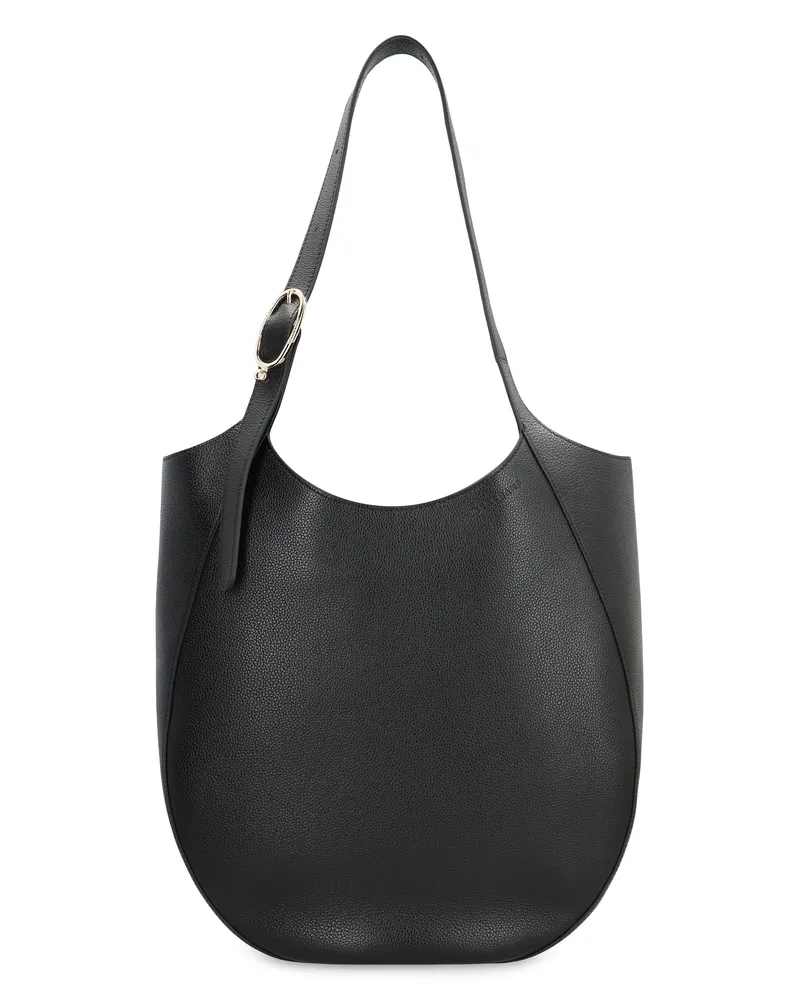 Longchamp Women's Tote Bag Le Foulonné Black Leather Cowhide Black