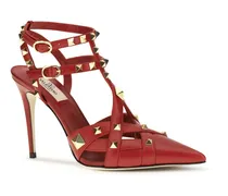 Women's Studdy Décolleté Kidskin Bright Red Goatskin-Hircus Goatskin Sandal Goatskin/hircus
