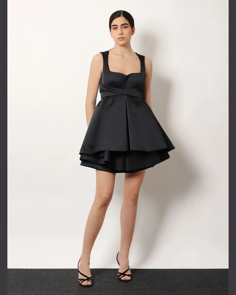 Alexander McQueen Women's Dress Taffeta Black Polyester Black