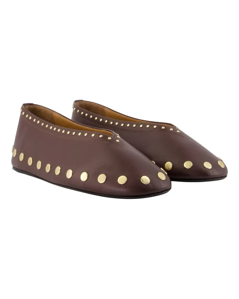 Ganni Women's Jenny Ballerina Brown Synthetic Brown