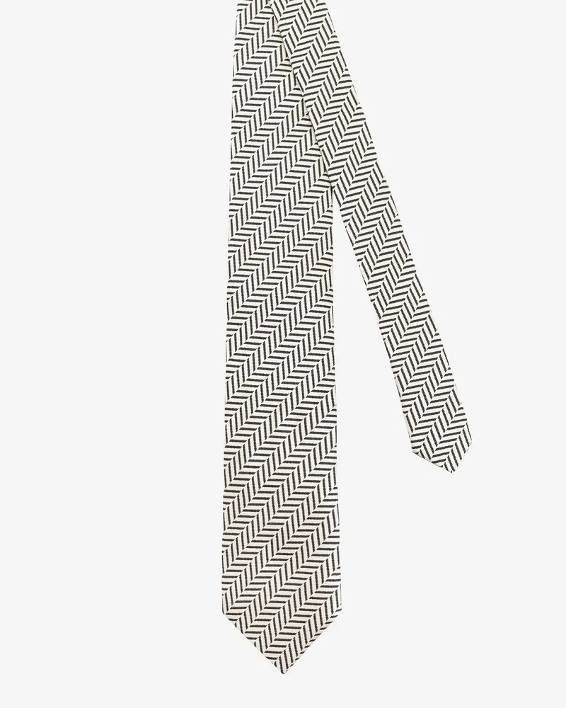 Tom Ford Men's Silk Tie With Geometric Pattern Beige Ties & Bow Beige