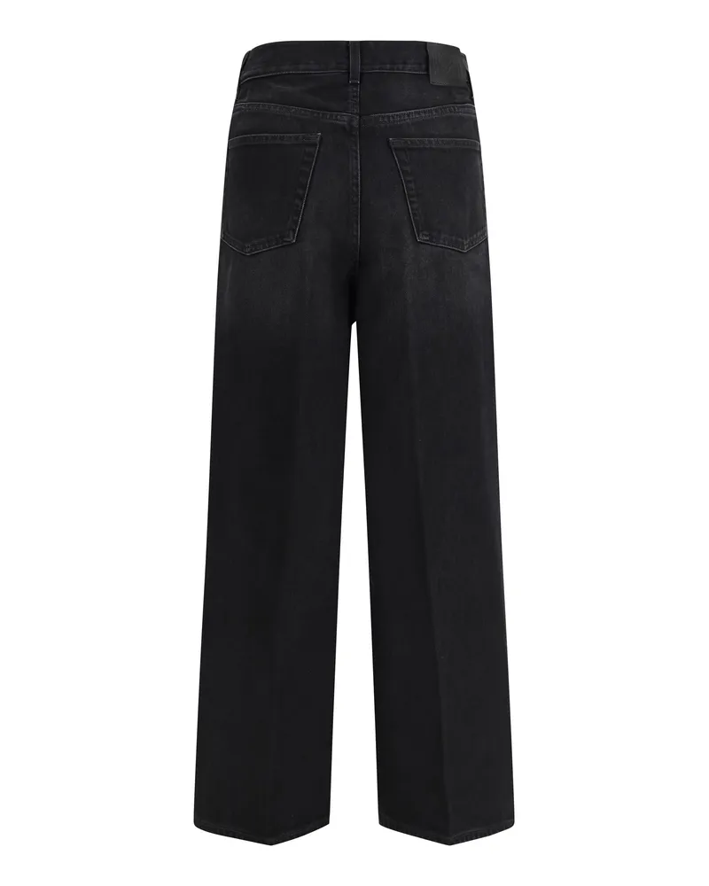 Totême Women's Wide-Leg Jeans Faded Black Cotton Black