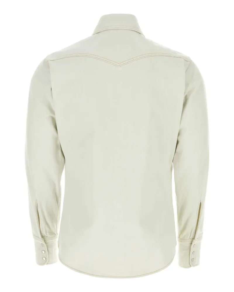 Maison Margiela Men's Ice Denim Shirt 961 Exterior: Cotton Camicie White