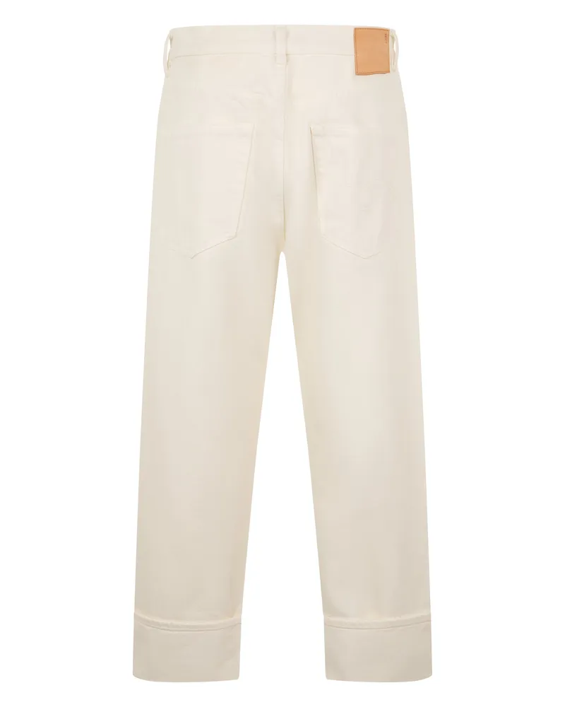 R13 Women's Cropped Cotton Jeans Cream Cream