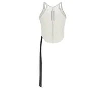 Semi-Transparent Cotton Tank Top — White