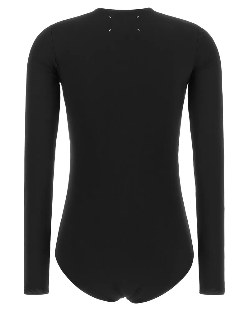 Maison Margiela Technical Stretch Jersey Bodysuit — Black Black