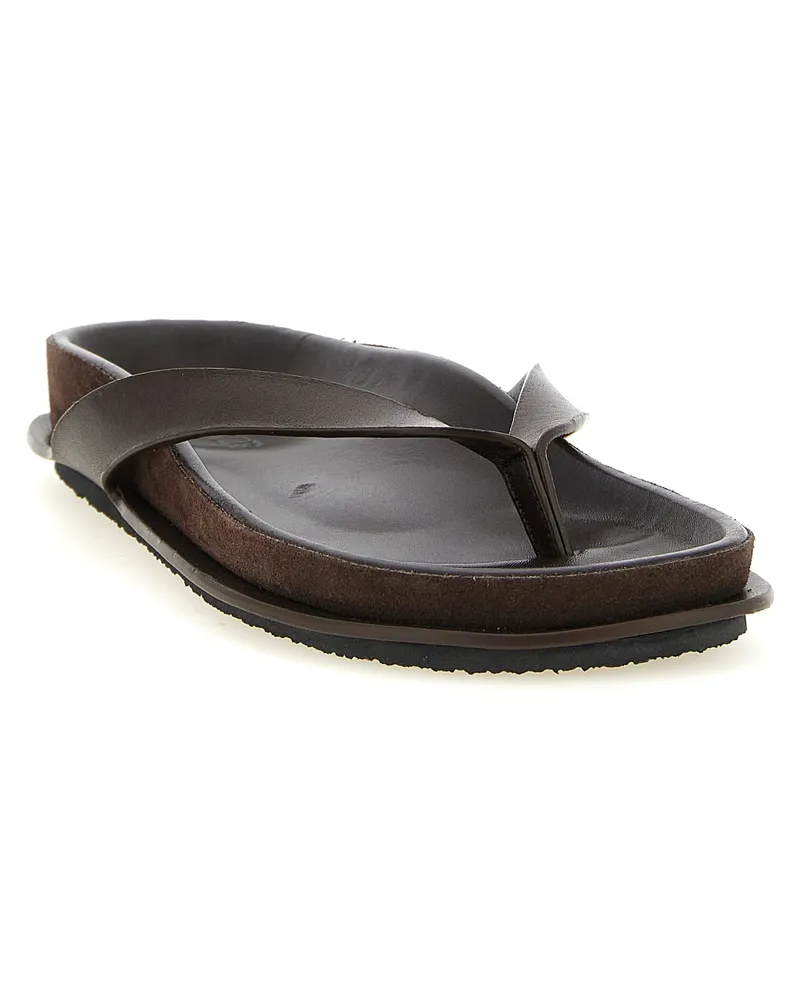 Jacquemus Women's Brown Cowhide Slides Shoe Brown