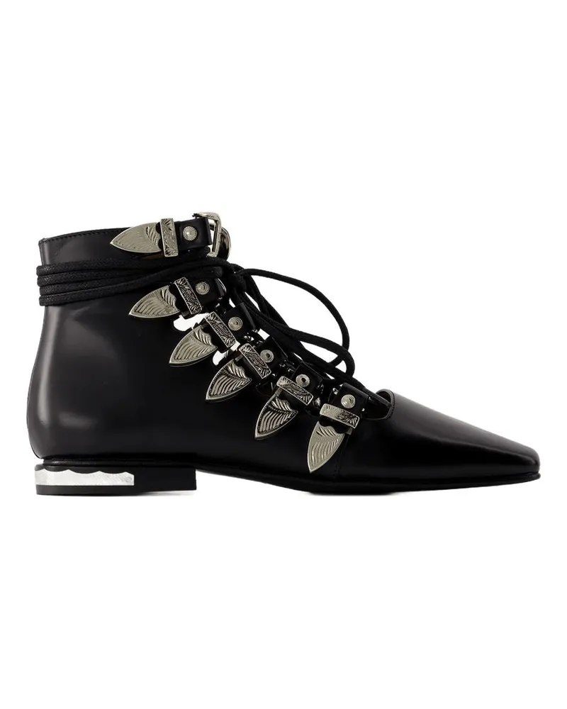 Toga Women's Ankle Boots Leather Black Shoes Ankle-boots Black