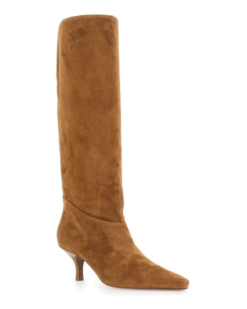 Paris Texas Women's Heeled Boots Rose 60 Brown Goat Leather Brown