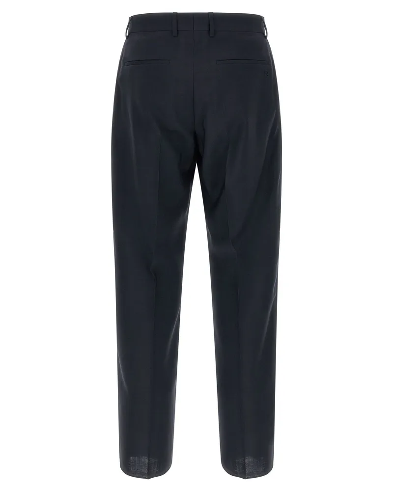 Fendi Wool Canvas Tailored Trousers — Black Black
