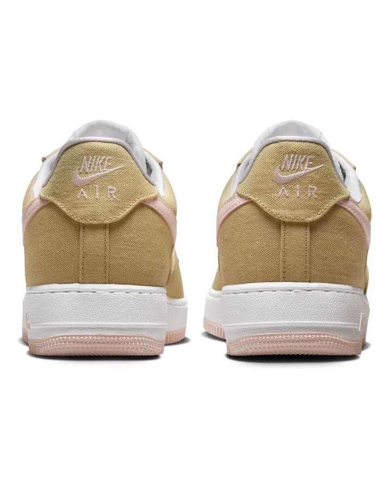 Nike Men's Air Force 1 Retro Ll Qs Linen Canvas Sneakers Beige Shoes Beige