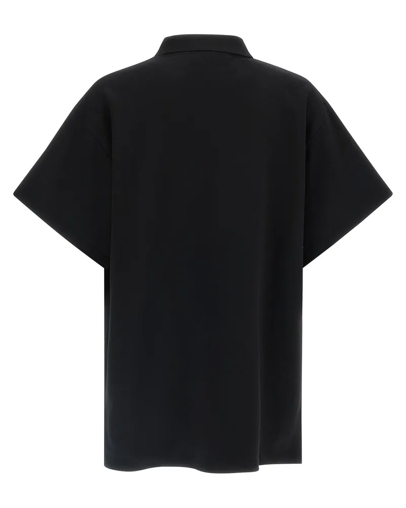 Balenciaga Men Black Cotton Polo Shirt Black