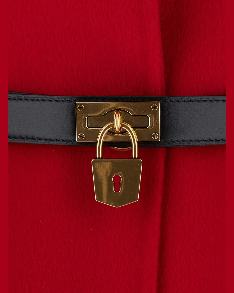 Elisabetta Franchi Single-Breasted Wool Coat — Red Red