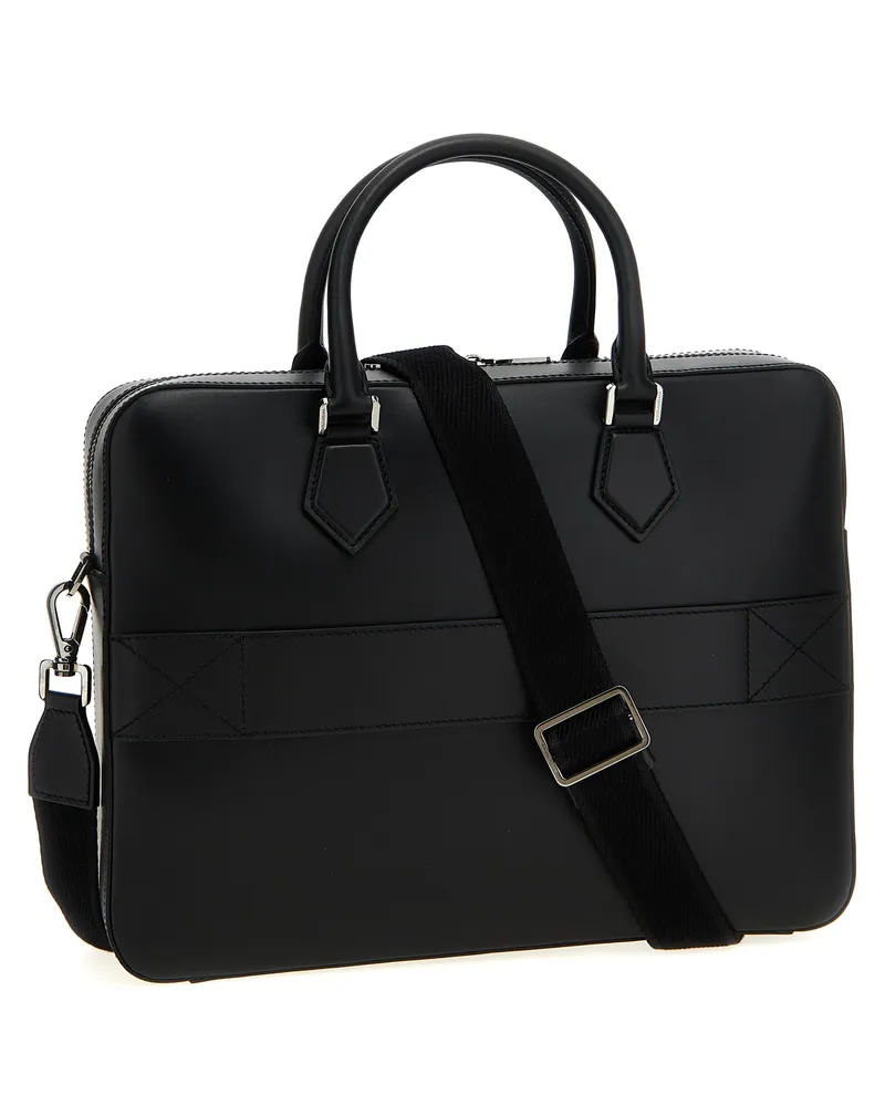 Dolce & Gabbana Lambskin Leather Top Handle Bag — Black Black