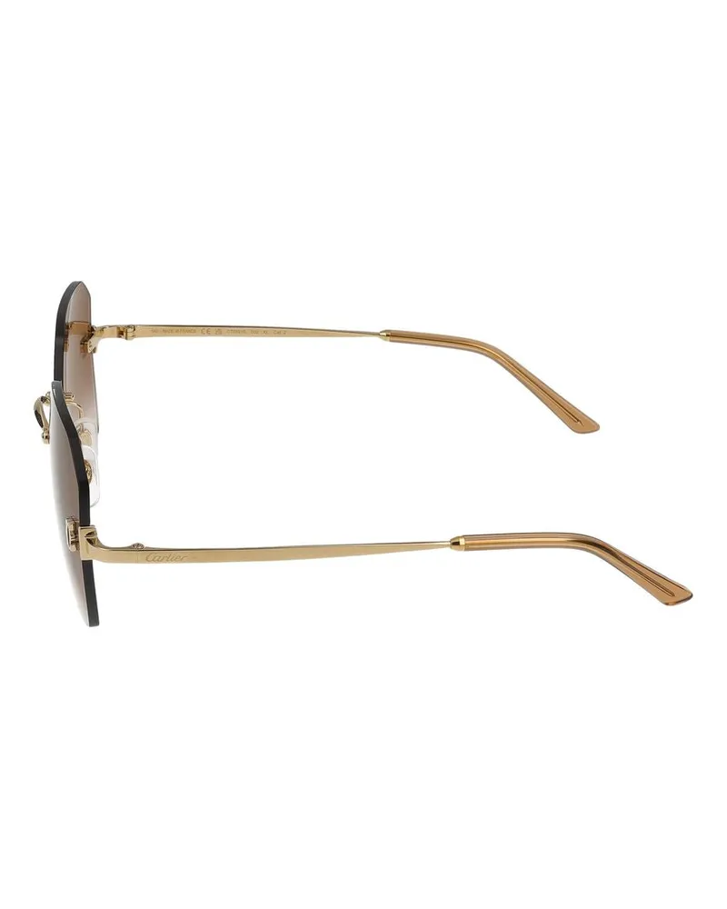 Cartier Women's Sunglasses Ct0591s 002 Gold Brown 19-140 Metal Gold