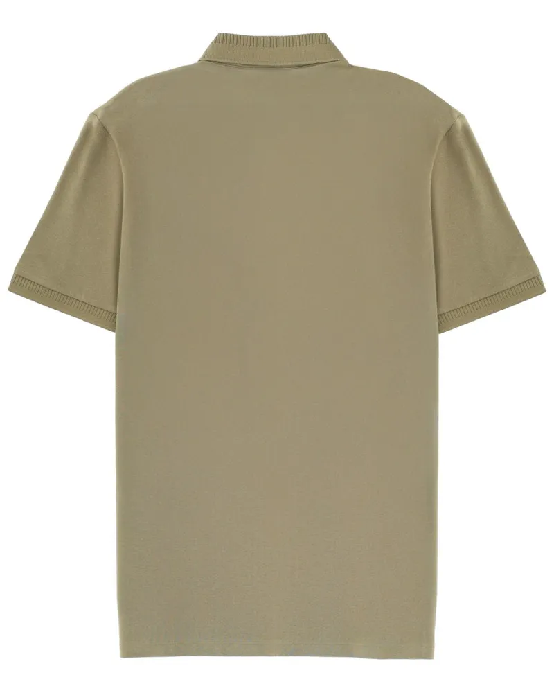 HUGO BOSS Logo-Patch Cotton Polo — Green Green