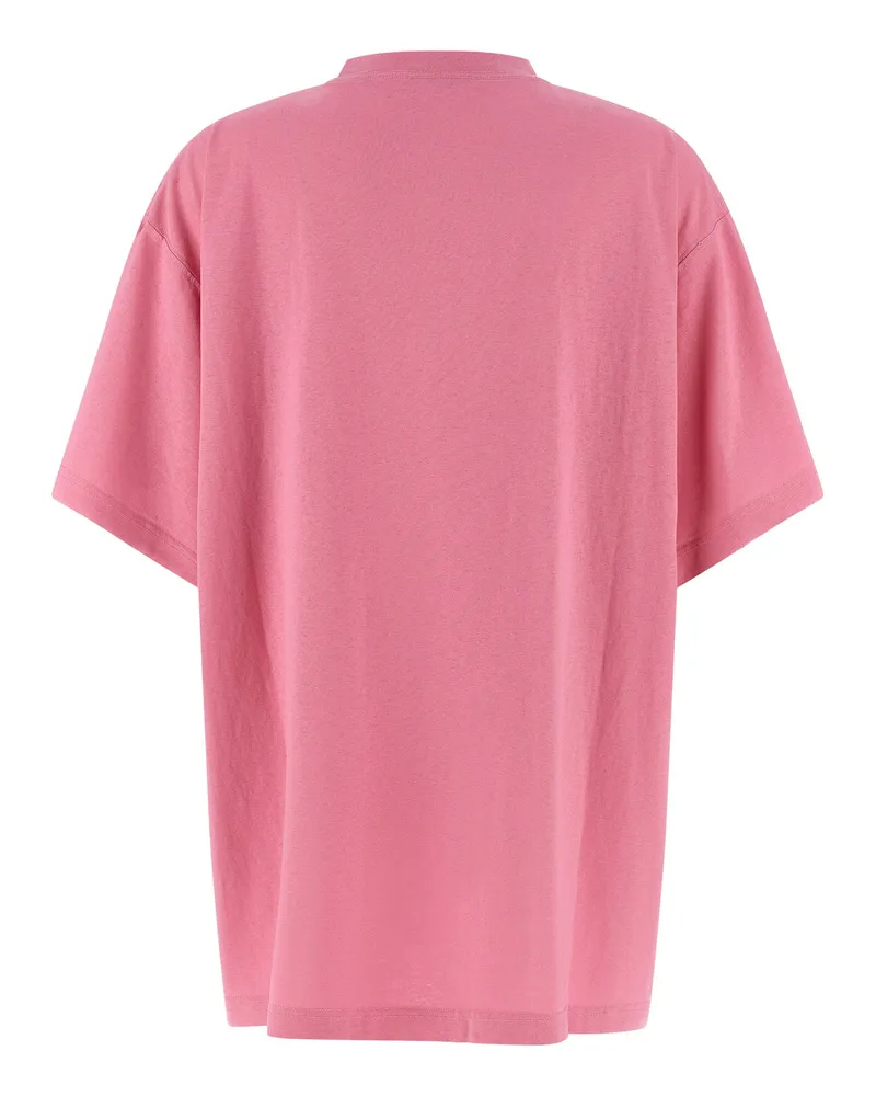 Balenciaga VIP Team Logo-Embroidered T-Shirt — Pink Pink
