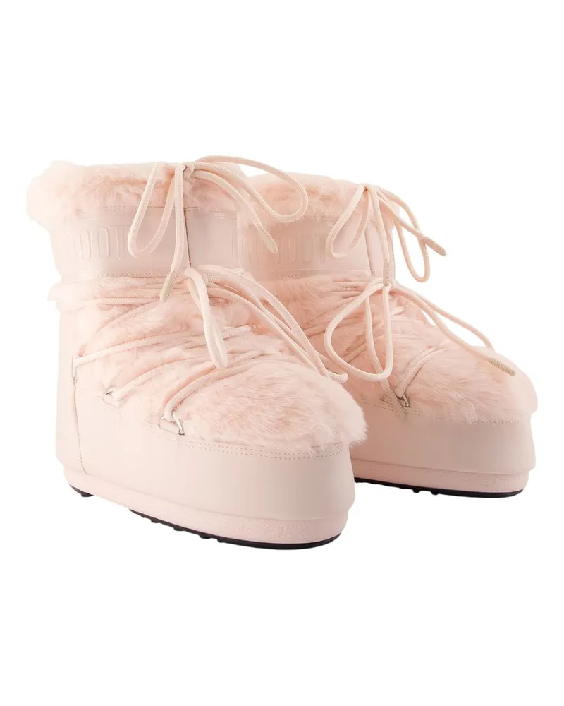 Moon Boot Women's Icon Low Ankle Boots - Moon Synthetic Pink Shoes Ankle-Boots Pink