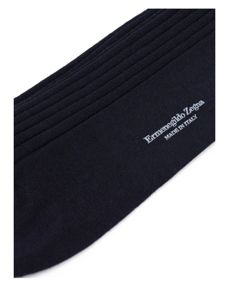 Ermenegildo Zegna Men's Navy Blue Wool Socks Clothing Navy