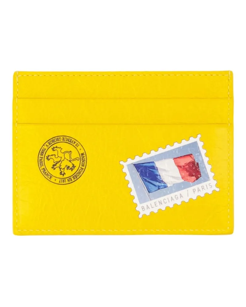 Balenciaga Unisex Cash Card Holder Leather Yellow Lambskin Accessories Card-holder Yellow