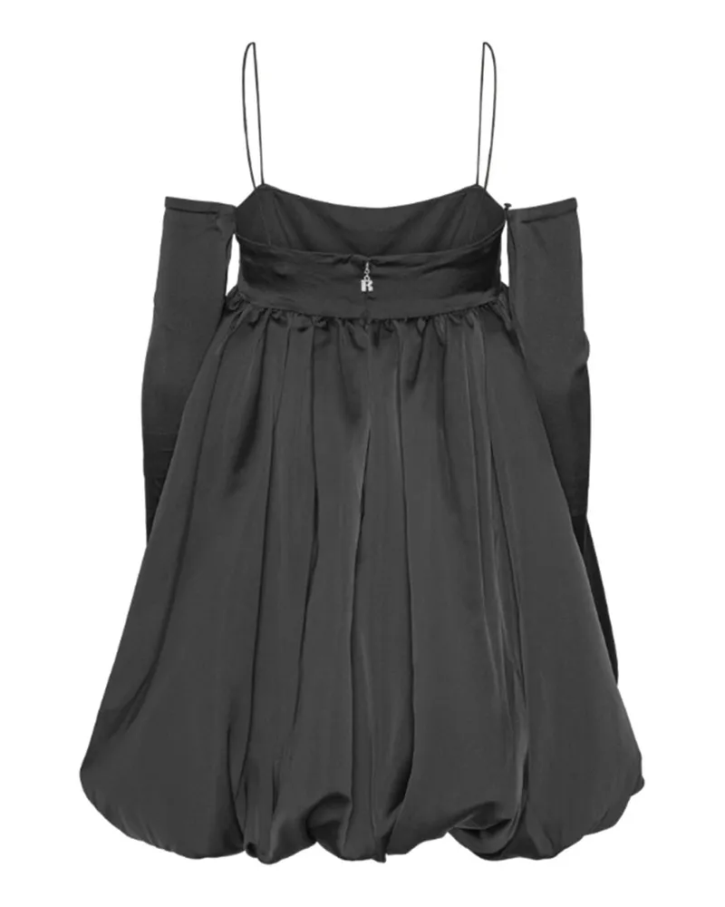 ROTATE Birger Christensen Recycled Polyester Bubble Dress — Black Black