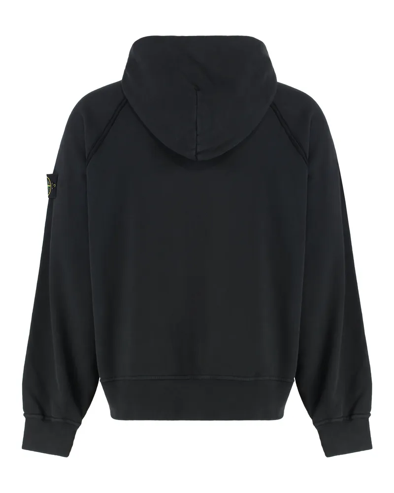 Stone Island Men's Cotton Hoodie Black (cotton Jumpers Sweater Black
