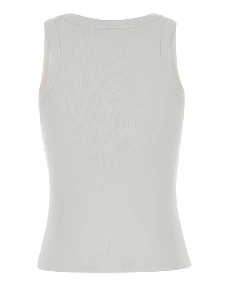 Kenzo Women's White Stretch Cotton Tank Top Exterior: Elastane Maglie White