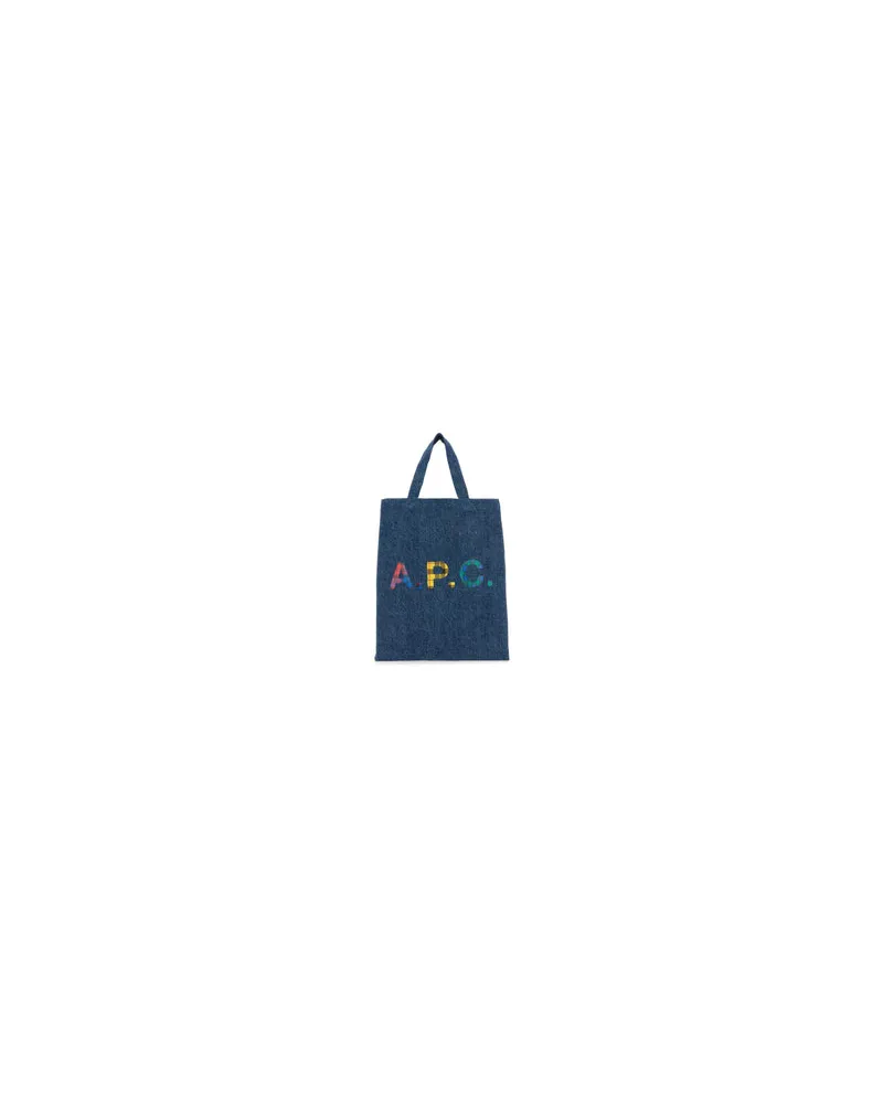 A.P.C. Women's Denim Mini Lou Shopping Bag Washedindigo Exterior: Cotton Borse A Mano Blue