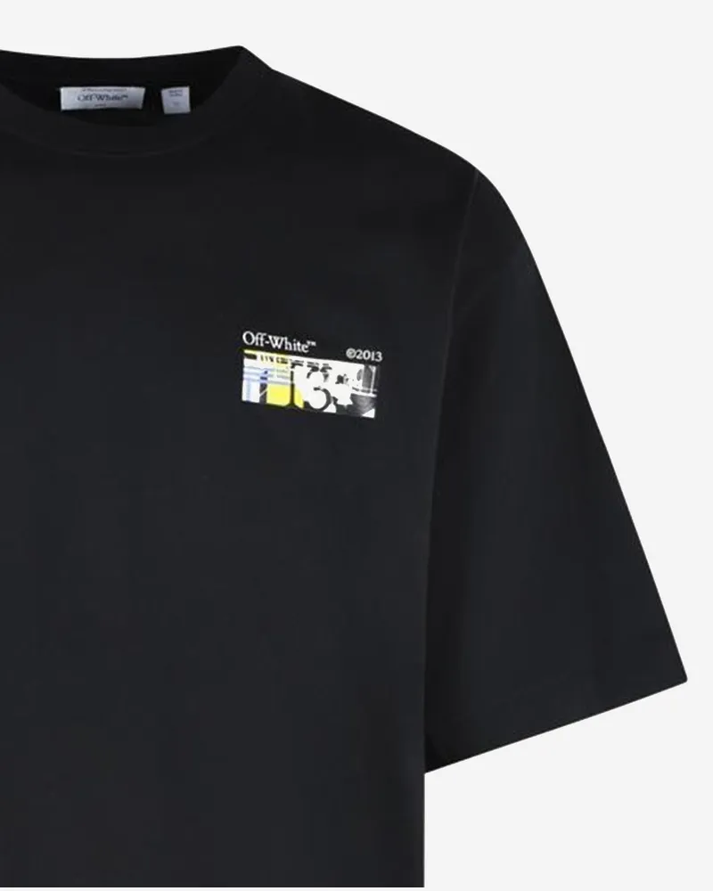 OFF-WHITE Men Cotton T-Shirt Industrial Arrow Black T-Shirts And Polos Black