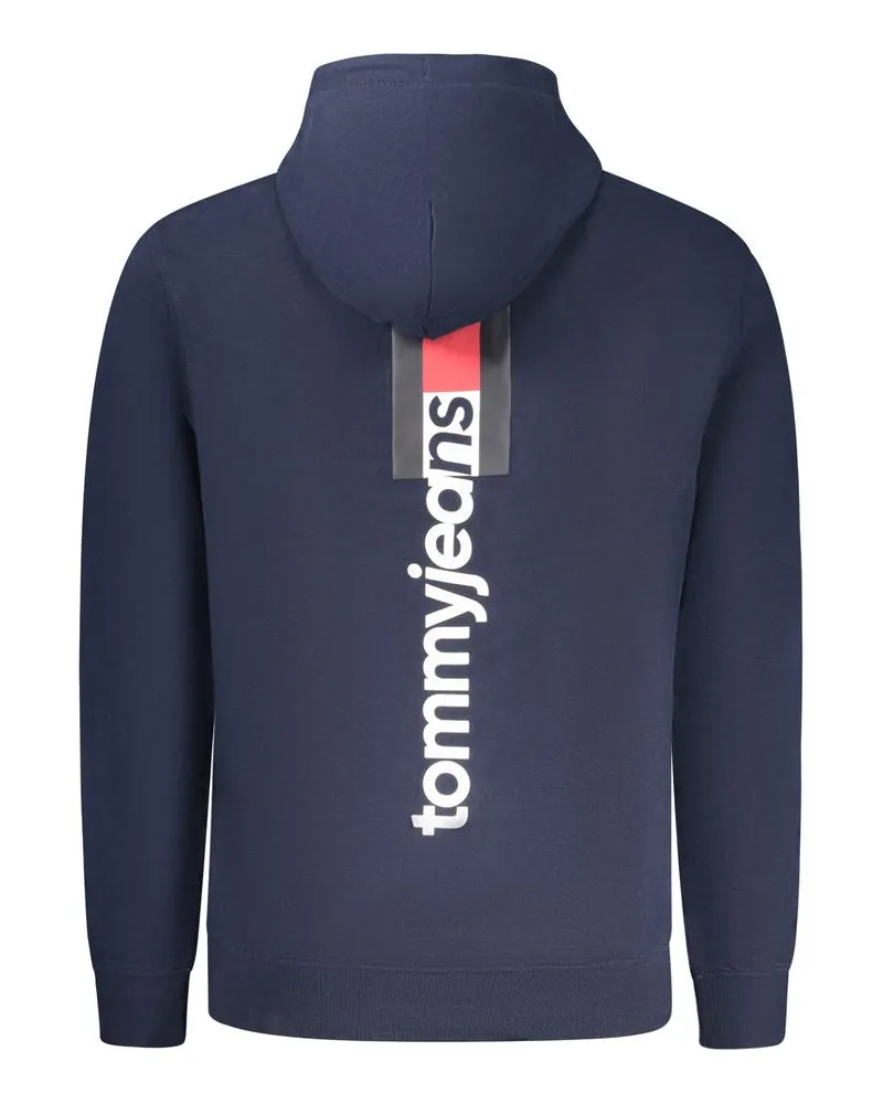 Tommy Hilfiger Logo-Embroidered Cotton Hoodie — Blue Blue