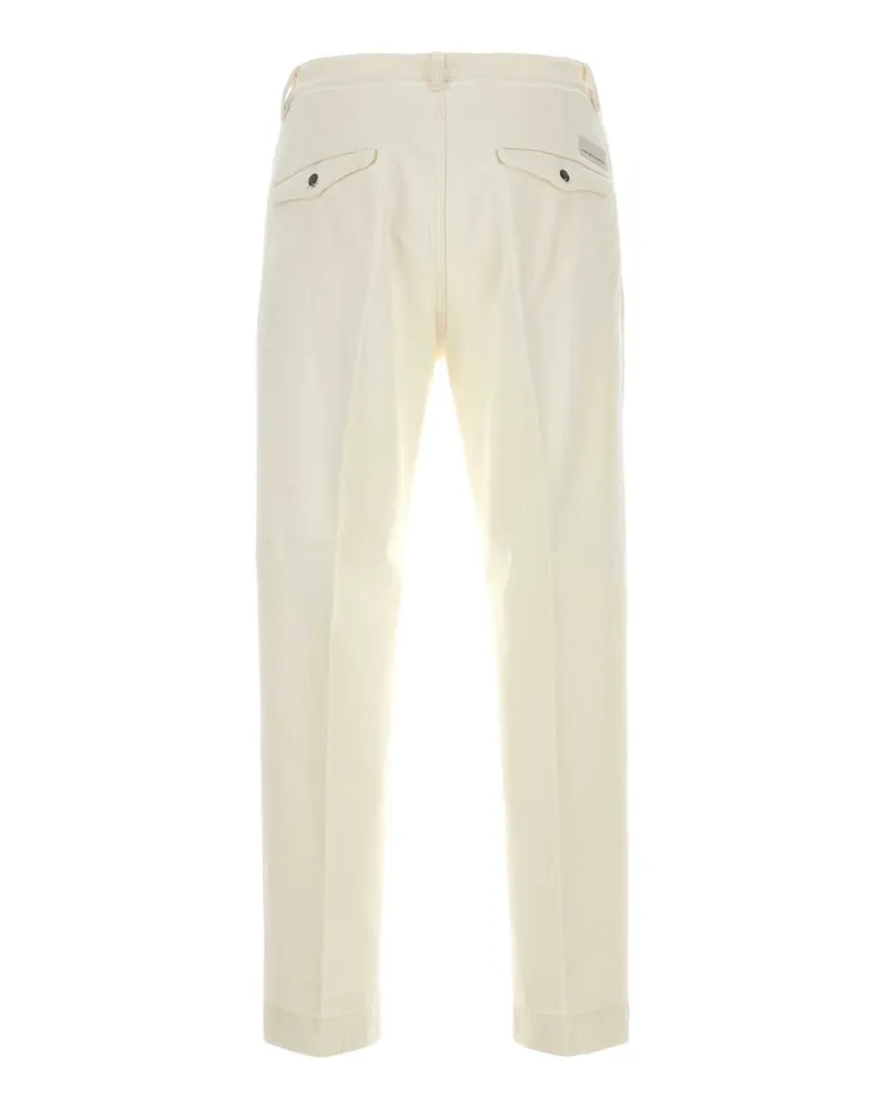nine:inthe:morning Men's White Cotton Tim Pant Milk Exterior: Pantaloni White