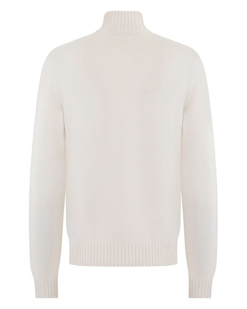 Slowear Men's Cardigan With Collar Latte Virgin Wool Cardigans Sweater Beige