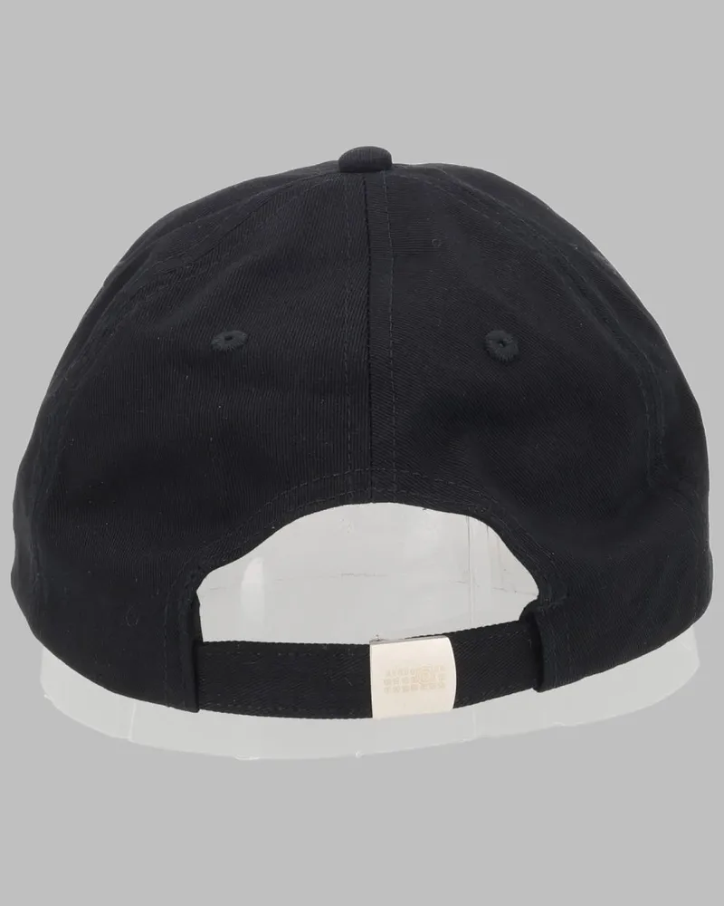 Maison Margiela Men's Logo Cotton Baseball Cap Black Hat Black