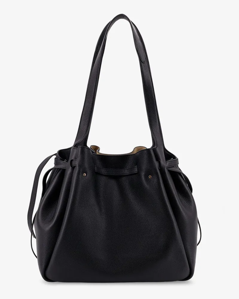 Tory Burch Women's Tote Bag Romy Black Leather Black