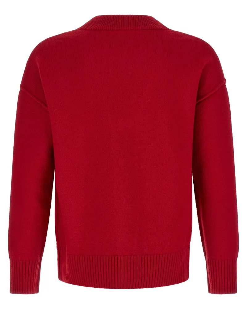 AMI Paris Men's Multicolor Wool Cardigan Clothing Red